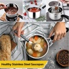 image:imageEfar 3 Quart Saucepan with Lid Stainless Steel Sauce Pan with HeatProof Handles Small Pot for Home Kitchen Restaurant Cooking Dishwasher SafeStainless Steel