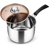 image:imageEfar 3 Quart Saucepan with Lid Stainless Steel Sauce Pan with HeatProof Handles Small Pot for Home Kitchen Restaurant Cooking Dishwasher SafeStainless Steel
