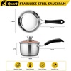 image:imageEfar 3 Quart Saucepan with Lid Stainless Steel Sauce Pan with HeatProof Handles Small Pot for Home Kitchen Restaurant Cooking Dishwasher SafeStainless Steel