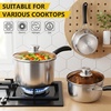 image:imageEfar 3 Quart Saucepan with Lid Stainless Steel Sauce Pan with HeatProof Handles Small Pot for Home Kitchen Restaurant Cooking Dishwasher SafeStainless Steel