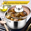 image:imageEfar 3 Quart Saucepan with Lid Stainless Steel Sauce Pan with HeatProof Handles Small Pot for Home Kitchen Restaurant Cooking Dishwasher SafeStainless Steel