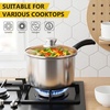 image:imageEfar 3 Quart Saucepan with Lid Stainless Steel Sauce Pan with HeatProof Handles Small Pot for Home Kitchen Restaurant Cooking Dishwasher SafeStainless Steel