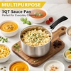 image:imageEfar 3 Quart Saucepan with Lid Stainless Steel Sauce Pan with HeatProof Handles Small Pot for Home Kitchen Restaurant Cooking Dishwasher SafeStainless Steel