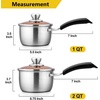 image:imageEfar 3 Quart Saucepan with Lid Stainless Steel Sauce Pan with HeatProof Handles Small Pot for Home Kitchen Restaurant Cooking Dishwasher SafeStainless Steel