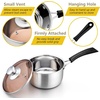 image:imageEfar 3 Quart Saucepan with Lid Stainless Steel Sauce Pan with HeatProof Handles Small Pot for Home Kitchen Restaurant Cooking Dishwasher SafeStainless Steel