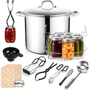 image:imageEfar 19QT Water Bath Canner Pot with Canning Supplies Starter Kit  Foodgrade Stainless Steel Triply Base Home Canning Tools with Rack Works on All Stovetops Including Induction
