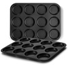 image:imageEfar 12Cavity Muffin Top Pan 3 Inch Nonstick Shallow Cupcake Pan for Yorkshire Pudding Eggs Whoopie Pie Cornbread Easy Release amp Clean Standard Size 2 PackNonstick