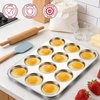 image:imageEfar 12Cavity Muffin Top Pan 3 Inch Nonstick Shallow Cupcake Pan for Yorkshire Pudding Eggs Whoopie Pie Cornbread Easy Release amp Clean Standard Size 2 PackStainless Steel