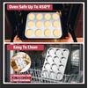 image:imageEfar 12Cavity Muffin Top Pan 3 Inch Nonstick Shallow Cupcake Pan for Yorkshire Pudding Eggs Whoopie Pie Cornbread Easy Release amp Clean Standard Size 2 PackStainless Steel