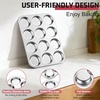 image:imageEfar 12Cavity Muffin Top Pan 3 Inch Nonstick Shallow Cupcake Pan for Yorkshire Pudding Eggs Whoopie Pie Cornbread Easy Release amp Clean Standard Size 2 PackStainless Steel