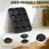 image:imageEfar 12Cavity Muffin Top Pan 3 Inch Nonstick Shallow Cupcake Pan for Yorkshire Pudding Eggs Whoopie Pie Cornbread Easy Release amp Clean Standard Size 2 PackNonstick