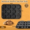 image:imageEfar 12Cavity Muffin Top Pan 3 Inch Nonstick Shallow Cupcake Pan for Yorkshire Pudding Eggs Whoopie Pie Cornbread Easy Release amp Clean Standard Size 2 PackNonstick