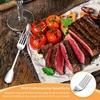image:imageEfar Dessert Forks Salad Fork Set of 12 67 Stainless Steel Small Fork Silverware for Home Kitchen Restaurant Appetizer Cake Fruit Mirror Finish amp Widen Handle NoToxic amp Easy Clean Heavy Duty68 inch Forks x 12