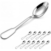 image:imageEfar Dessert Forks Salad Fork Set of 12 67 Stainless Steel Small Fork Silverware for Home Kitchen Restaurant Appetizer Cake Fruit Mirror Finish amp Widen Handle NoToxic amp Easy Clean Heavy Duty68 inch Spoons x 12