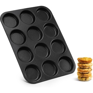 image:imageEfar 12Cavity Muffin Top Pan 3 Inch Nonstick Shallow Cupcake Pan for Yorkshire Pudding Eggs Whoopie Pie Cornbread Easy Release amp Clean Standard Size 2 PackNonstick