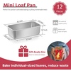 image:imageEfar Mini Loaf Pan Set of 12 Small Stainless Steel Bread Baking Pans for Oven 63 x 35 Inch Tiny Meatloaf Pans for Homemade Bread Pound Cake Brownies Nontoxic amp Dishwasher SafeSet of 12
