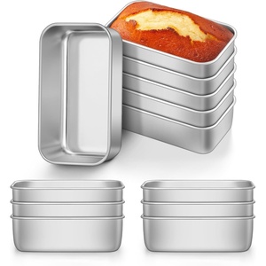 image:imageEfar Mini Loaf Pan Set of 12 Small Stainless Steel Bread Baking Pans for Oven 63 x 35 Inch Tiny Meatloaf Pans for Homemade Bread Pound Cake Brownies Nontoxic amp Dishwasher SafeSet of 12