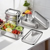 image:imageEfar 2 Pieces Stainless Steel Bento Box Large 2400ml Metal Lunch Box 81oz LeakProof Lunch Food Container with Lids and Divider Reusable Meal Storage for Camping Picnic Travel Work1