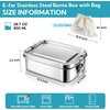 image:imageEfar 2 Pieces Stainless Steel Bento Box Large 2400ml Metal Lunch Box 81oz LeakProof Lunch Food Container with Lids and Divider Reusable Meal Storage for Camping Picnic Travel Work1