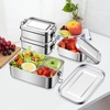 image:imageEfar 2 Pieces Stainless Steel Bento Box Large 2400ml Metal Lunch Box 81oz LeakProof Lunch Food Container with Lids and Divider Reusable Meal Storage for Camping Picnic Travel Work2