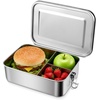 image:imageEfar 2 Pieces Stainless Steel Bento Box Large 2400ml Metal Lunch Box 81oz LeakProof Lunch Food Container with Lids and Divider Reusable Meal Storage for Camping Picnic Travel Work1
