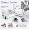 image:imageEfar Stainless Steel Lunch Box for Kids 28oz850ml Leakproof Bento Box with 3 Compartments amp Dressing Container Removable Dividers amp Lockable Clips for LunchSnackTravel Dishwasher SafeBluePurple