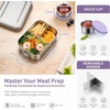 image:imageEfar Stainless Steel Lunch Box for Kids 28oz850ml Leakproof Bento Box with 3 Compartments amp Dressing Container Removable Dividers amp Lockable Clips for LunchSnackTravel Dishwasher SafeBluePurple
