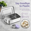 image:imageEfar Stainless Steel Lunch Box for Kids 28oz850ml Leakproof Bento Box with 3 Compartments amp Dressing Container Removable Dividers amp Lockable Clips for LunchSnackTravel Dishwasher SafeBluePurple