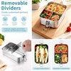 image:imageEfar Stainless Steel Lunch Box for Kids 28oz850ml Leakproof Bento Box with 3 Compartments amp Dressing Container Removable Dividers amp Lockable Clips for LunchSnackTravel Dishwasher SafeBlueBlue