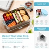image:imageEfar Stainless Steel Lunch Box for Kids 28oz850ml Leakproof Bento Box with 3 Compartments amp Dressing Container Removable Dividers amp Lockable Clips for LunchSnackTravel Dishwasher SafeBlueBlue