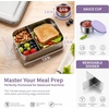 image:imageEfar Stainless Steel Lunch Box for Kids 28oz850ml Leakproof Bento Box with 3 Compartments amp Dressing Container Removable Dividers amp Lockable Clips for LunchSnackTravel Dishwasher SafeBluePurple