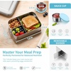 image:imageEfar Stainless Steel Lunch Box for Kids 28oz850ml Leakproof Bento Box with 3 Compartments amp Dressing Container Removable Dividers amp Lockable Clips for LunchSnackTravel Dishwasher SafeBlueBlue
