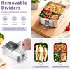 image:imageEfar Stainless Steel Lunch Box for Kids 28oz850ml Leakproof Bento Box with 3 Compartments amp Dressing Container Removable Dividers amp Lockable Clips for LunchSnackTravel Dishwasher SafeBluePurple