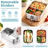 image:imageEfar Stainless Steel Lunch Box for Kids 28oz850ml Leakproof Bento Box with 3 Compartments amp Dressing Container Removable Dividers amp Lockable Clips for LunchSnackTravel Dishwasher SafeBlueBlue