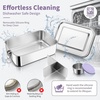 image:imageEfar Stainless Steel Lunch Box for Kids 28oz850ml Leakproof Bento Box with 3 Compartments amp Dressing Container Removable Dividers amp Lockable Clips for LunchSnackTravel Dishwasher SafeBluePurple