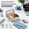 image:imageEfar Stainless Steel Lunch Box for Kids 28oz850ml Leakproof Bento Box with 3 Compartments amp Dressing Container Removable Dividers amp Lockable Clips for LunchSnackTravel Dishwasher SafeBluePurple