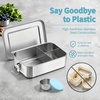 image:imageEfar Stainless Steel Lunch Box for Kids 28oz850ml Leakproof Bento Box with 3 Compartments amp Dressing Container Removable Dividers amp Lockable Clips for LunchSnackTravel Dishwasher SafeBlueBlue