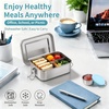 image:imageEfar Stainless Steel Lunch Box for Kids 28oz850ml Leakproof Bento Box with 3 Compartments amp Dressing Container Removable Dividers amp Lockable Clips for LunchSnackTravel Dishwasher SafeBlueBlue