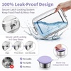 image:imageEfar Stainless Steel Lunch Box for Kids 28oz850ml Leakproof Bento Box with 3 Compartments amp Dressing Container Removable Dividers amp Lockable Clips for LunchSnackTravel Dishwasher SafeBluePurple