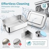 image:imageEfar Stainless Steel Lunch Box for Kids 28oz850ml Leakproof Bento Box with 3 Compartments amp Dressing Container Removable Dividers amp Lockable Clips for LunchSnackTravel Dishwasher SafeBlueBlue