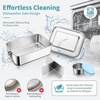 image:imageEfar Stainless Steel Lunch Box for Kids 28oz850ml Leakproof Bento Box with 3 Compartments amp Dressing Container Removable Dividers amp Lockable Clips for LunchSnackTravel Dishwasher SafeBlueBlue