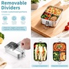 image:imageEfar Stainless Steel Lunch Box for Kids 28oz850ml Leakproof Bento Box with 3 Compartments amp Dressing Container Removable Dividers amp Lockable Clips for LunchSnackTravel Dishwasher SafeBlueBlue