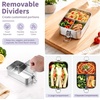 image:imageEfar Stainless Steel Lunch Box for Kids 28oz850ml Leakproof Bento Box with 3 Compartments amp Dressing Container Removable Dividers amp Lockable Clips for LunchSnackTravel Dishwasher SafeBluePurple