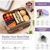 image:imageEfar Stainless Steel Lunch Box for Kids 28oz850ml Leakproof Bento Box with 3 Compartments amp Dressing Container Removable Dividers amp Lockable Clips for LunchSnackTravel Dishwasher SafeBluePurple