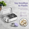 image:imageEfar Stainless Steel Lunch Box for Kids 28oz850ml Leakproof Bento Box with 3 Compartments amp Dressing Container Removable Dividers amp Lockable Clips for LunchSnackTravel Dishwasher SafeBluePurple