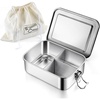 image:imageEfar 2 Pieces Stainless Steel Bento Box Large 2400ml Metal Lunch Box 81oz LeakProof Lunch Food Container with Lids and Divider Reusable Meal Storage for Camping Picnic Travel Work1