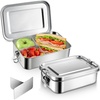 image:imageEfar 2 Pieces Stainless Steel Bento Box Large 2400ml Metal Lunch Box 81oz LeakProof Lunch Food Container with Lids and Divider Reusable Meal Storage for Camping Picnic Travel Work2
