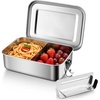 image:imageEfar Stainless Steel Bento Box 81oz2400ml Metal Lunch Box for Kids amp Adults LeakProof Lunch Container with Lids and 2 Removable Dividers Reusable Meal Storage for Camping Picnic Travel Work