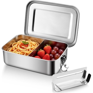 image:imageEfar Stainless Steel Bento Box 81oz2400ml Metal Lunch Box for Kids amp Adults LeakProof Lunch Container with Lids and 2 Removable Dividers Reusable Meal Storage for Camping Picnic Travel Work