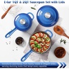 image:imageEfar 1Qt amp 2Qt amp 3Qt Sauce Pan Set with Selfbasting Lids GreenDeep Blue